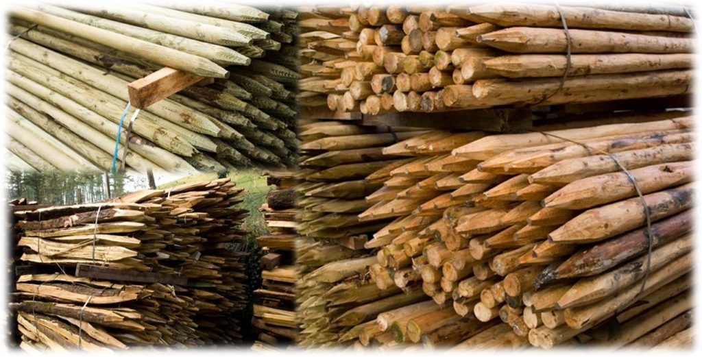 Estacas y postes de madera