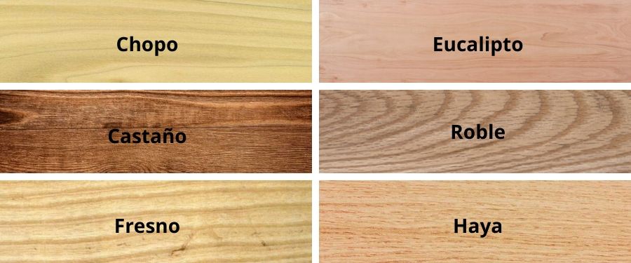 Madera de frondosas de bosques europeos.