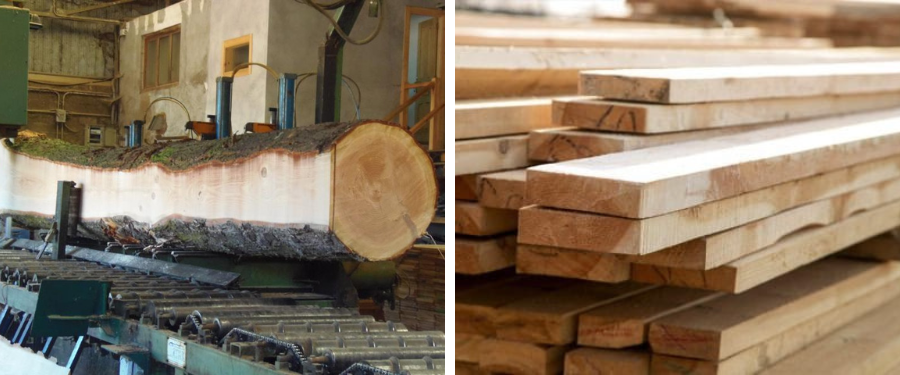 Serrado y clasificacion de la madera de pino