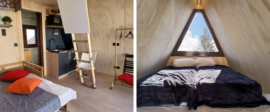 Interior cabaña de madera