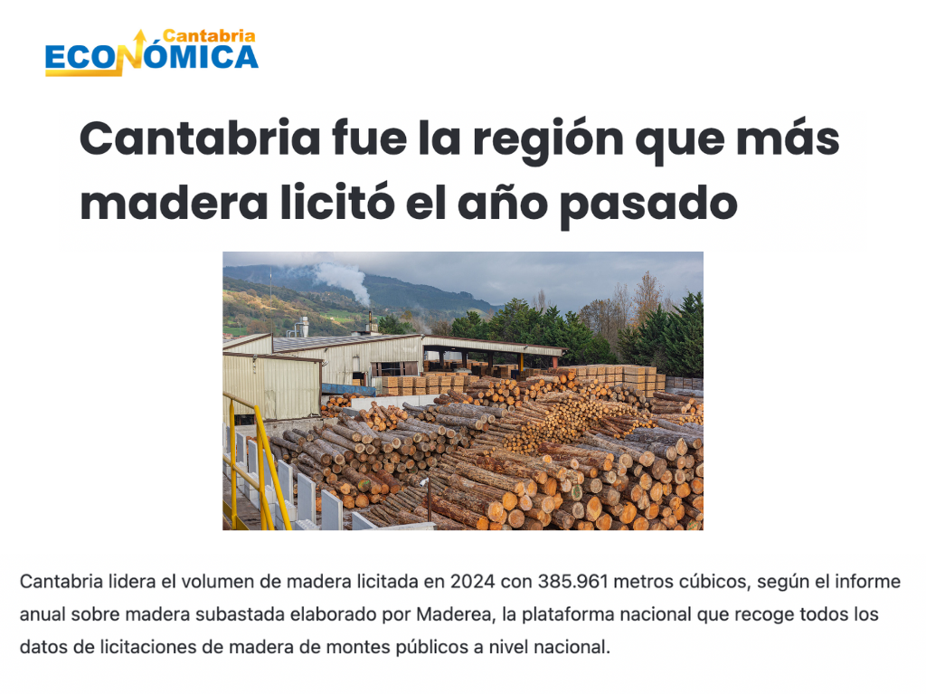 Cantabria fue la región que más madera licitó el año pasado