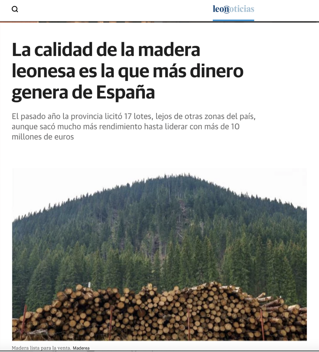 La calidad de la madera leonesa es la que más dinero genera de España