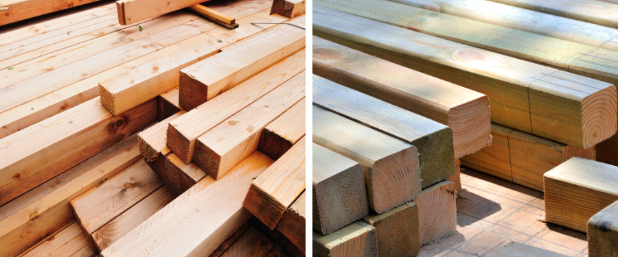 Diferencias entre vigas de madera de abeto y pino