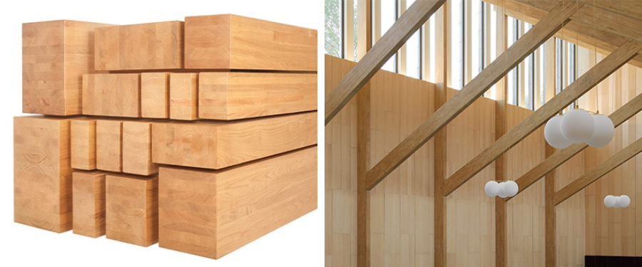 Vigas laminadas de castaño Vigas laminadas de castaño