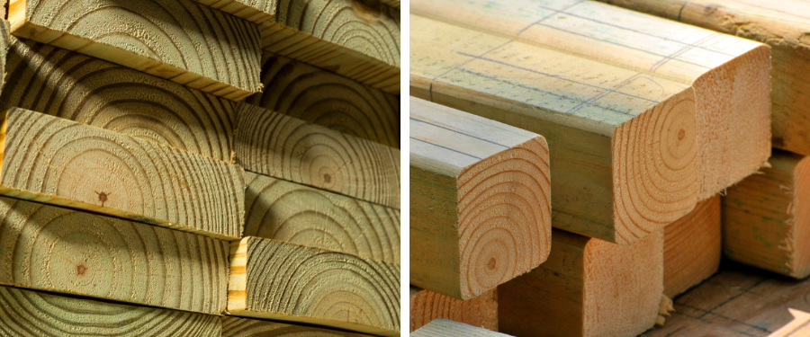 Madera de pino tratada en autoclave