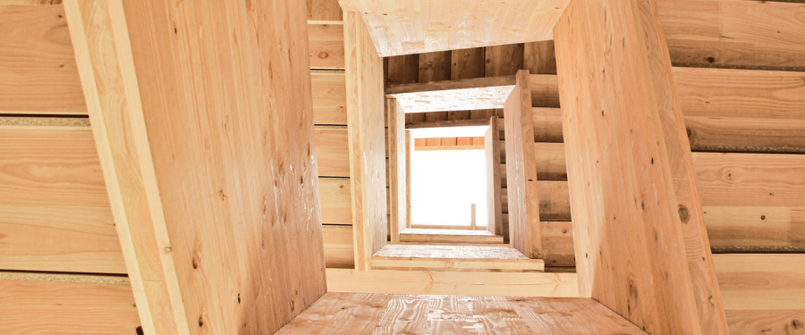 Construcción con paneles CLT HEXAPLI - Imagen: ©PIVETEAUBOIS